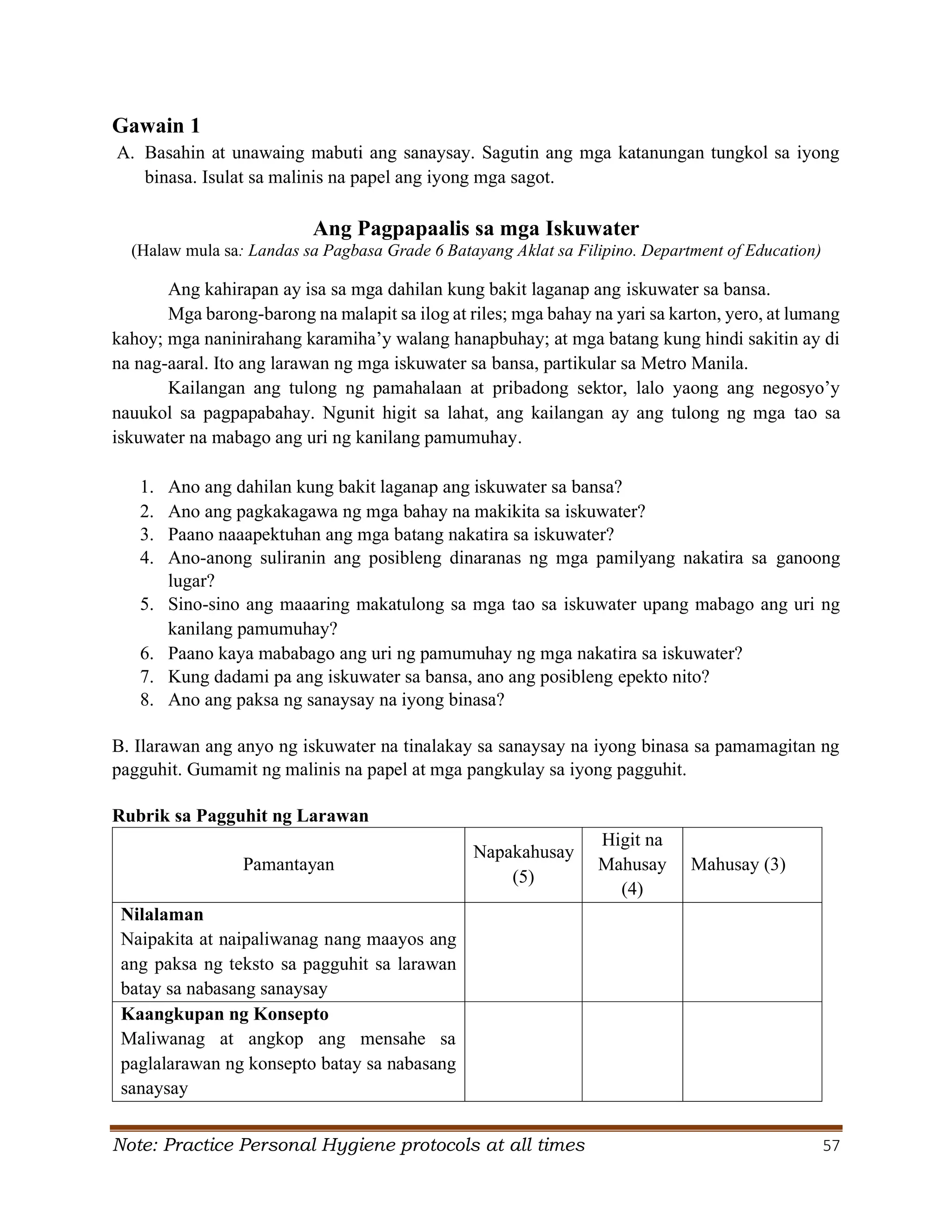 Protocol Tagalog Grade 6 Q2 Filipino LAS.pdf S. Y. 2024- 2025 | PDF