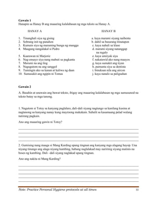 Grade 6 Q2 Filipino LAS.pdf S. Y. 2024- 2025 | PDF