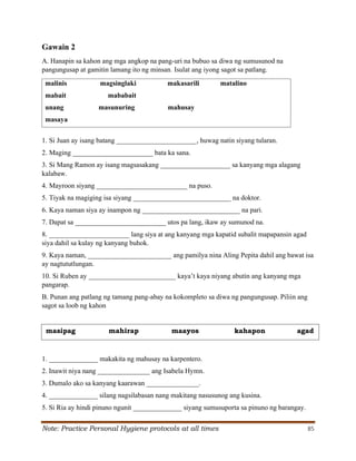 Grade 6 Q2 Filipino LAS.pdf S. Y. 2024- 2025 | PDF