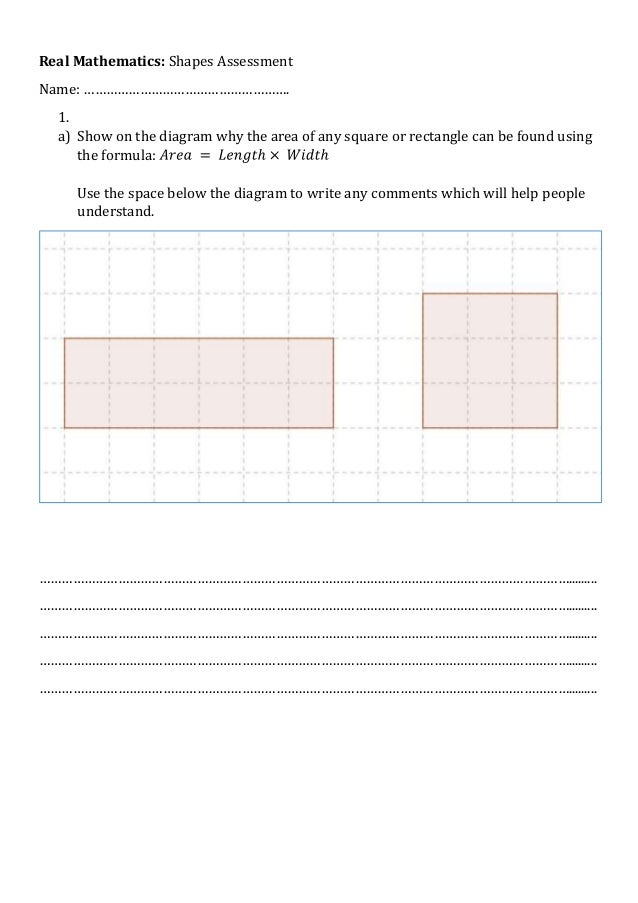 Grade 6 Shapes Assessment Grade 6 Shapes Assessment