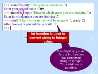 Grade 7- Introducing Python- Part-2 python data typesx | PPTX