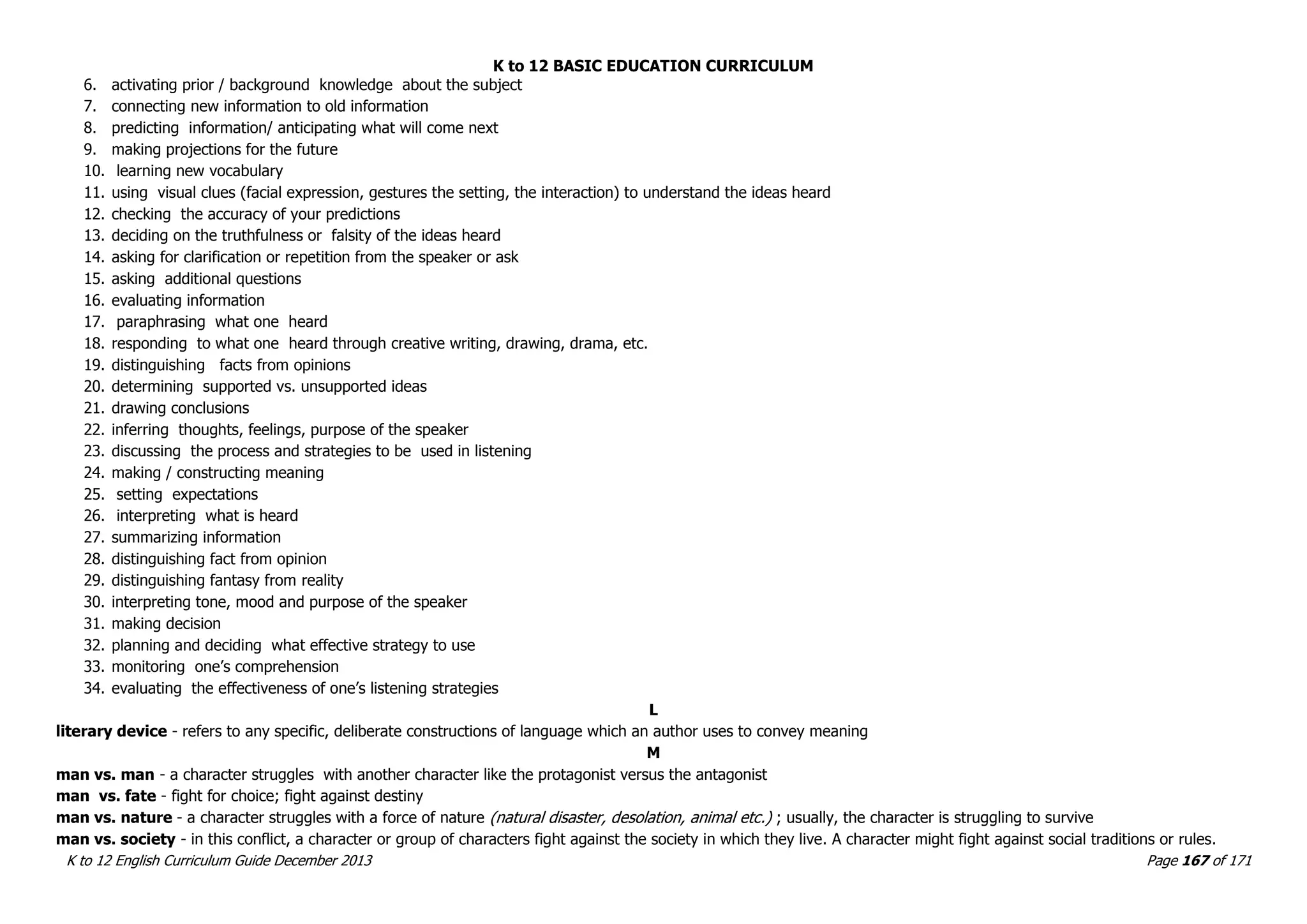 DepED K to 12 English Grade 7 Curriculum Guide (CG) --> 1-10-2014 | PDF