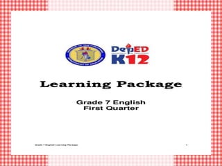 Grade 7 english learning package