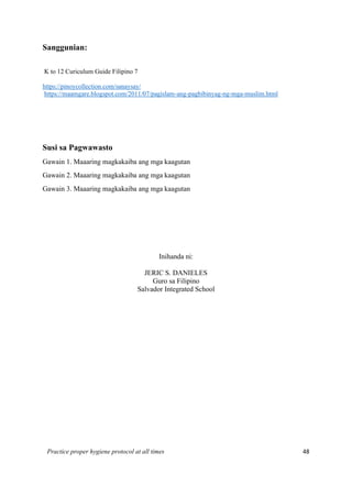 Protocol Tagalog Grade 7 Filipino LAS.pdf