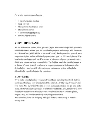 Grade 7 health project | DOC