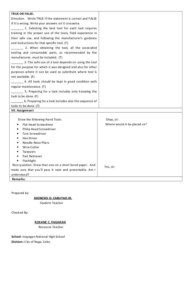 Grade 7 TLE Detailed Lesson Plan