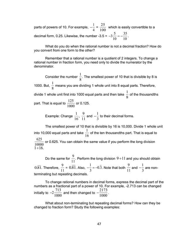 Grade 7 Learning Materials In Math