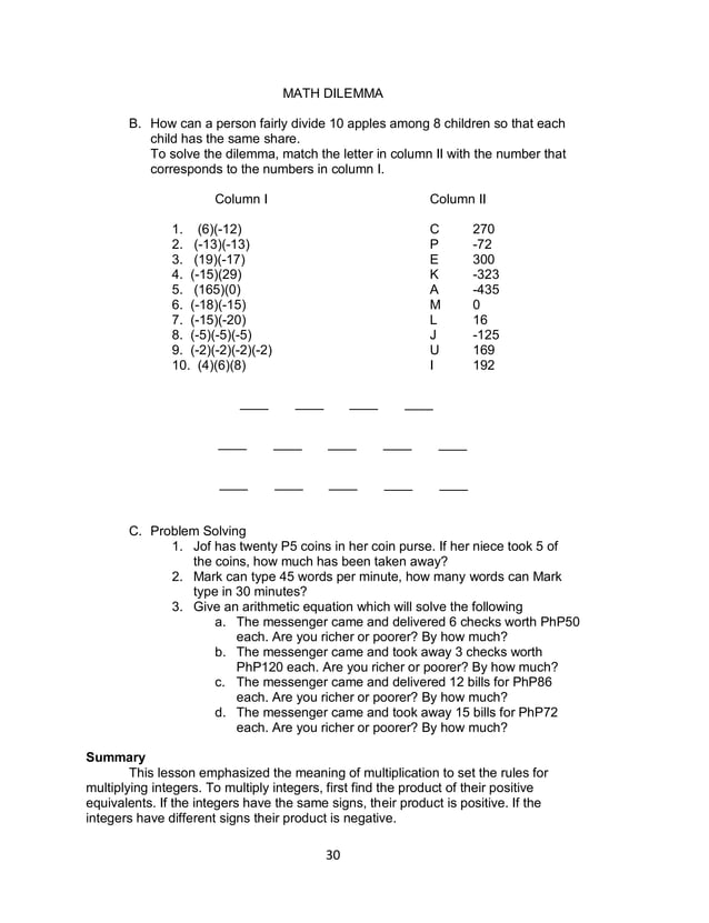 Grade 7 Learning Module in MATH