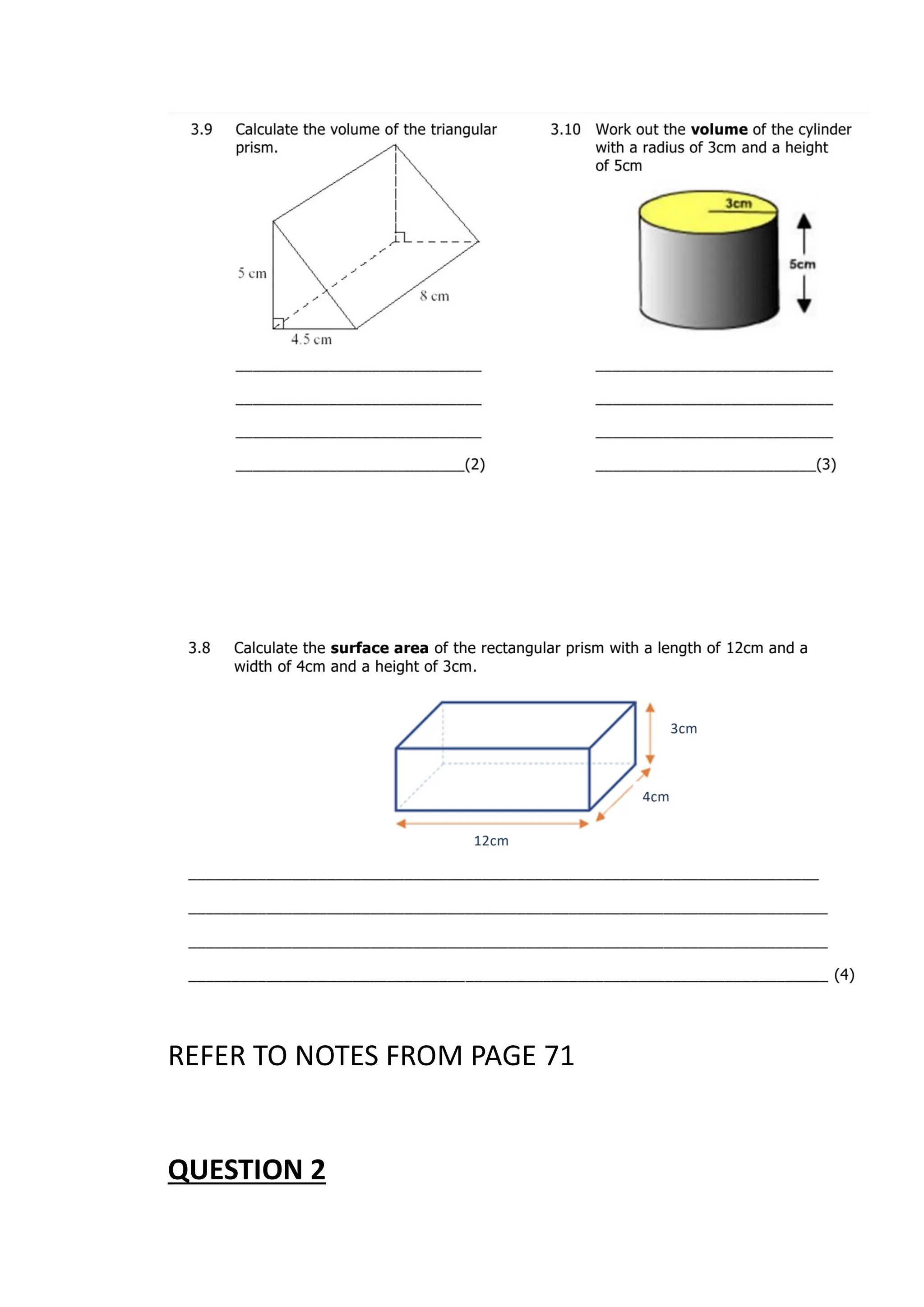 REFER TO NOTES FROM PAGE 71
QUESTION 2