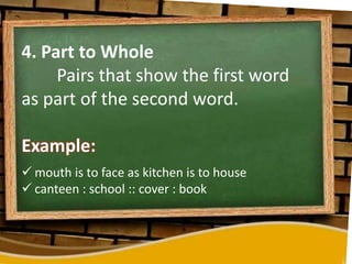 grade 7 quarter 1 analogies POWERPOINT PRESENTATIONS | PPTX