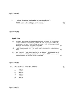 QUESTION 17
QUESTION 18
QUESTION 19
QUESTION 20
 