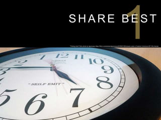 S H A R E B E S T
"Ticking clock" flickr photo by dgoomany https://flickr.com/photos/dgoomany/4976874188 shared under a Creative Commons (BY-SA) license
 