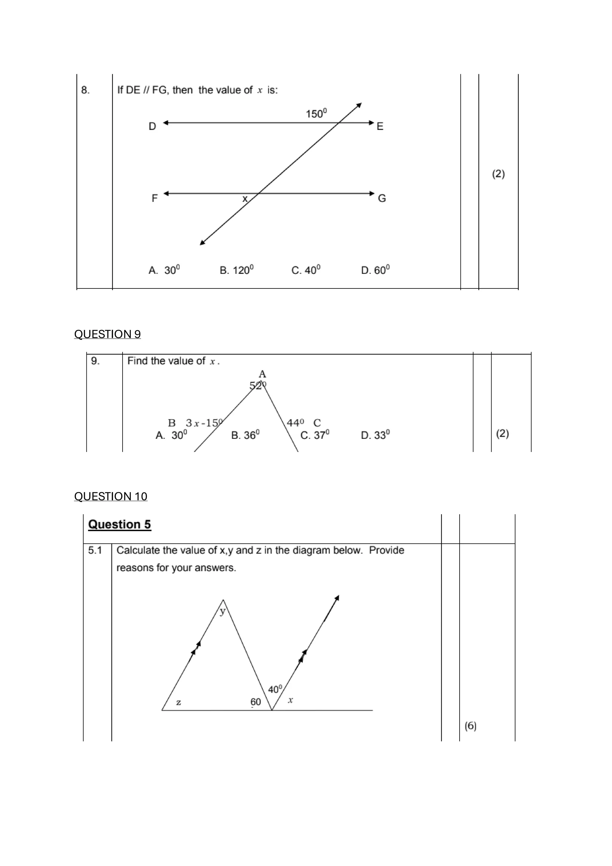 QUESTION 9
QUESTION 10
 