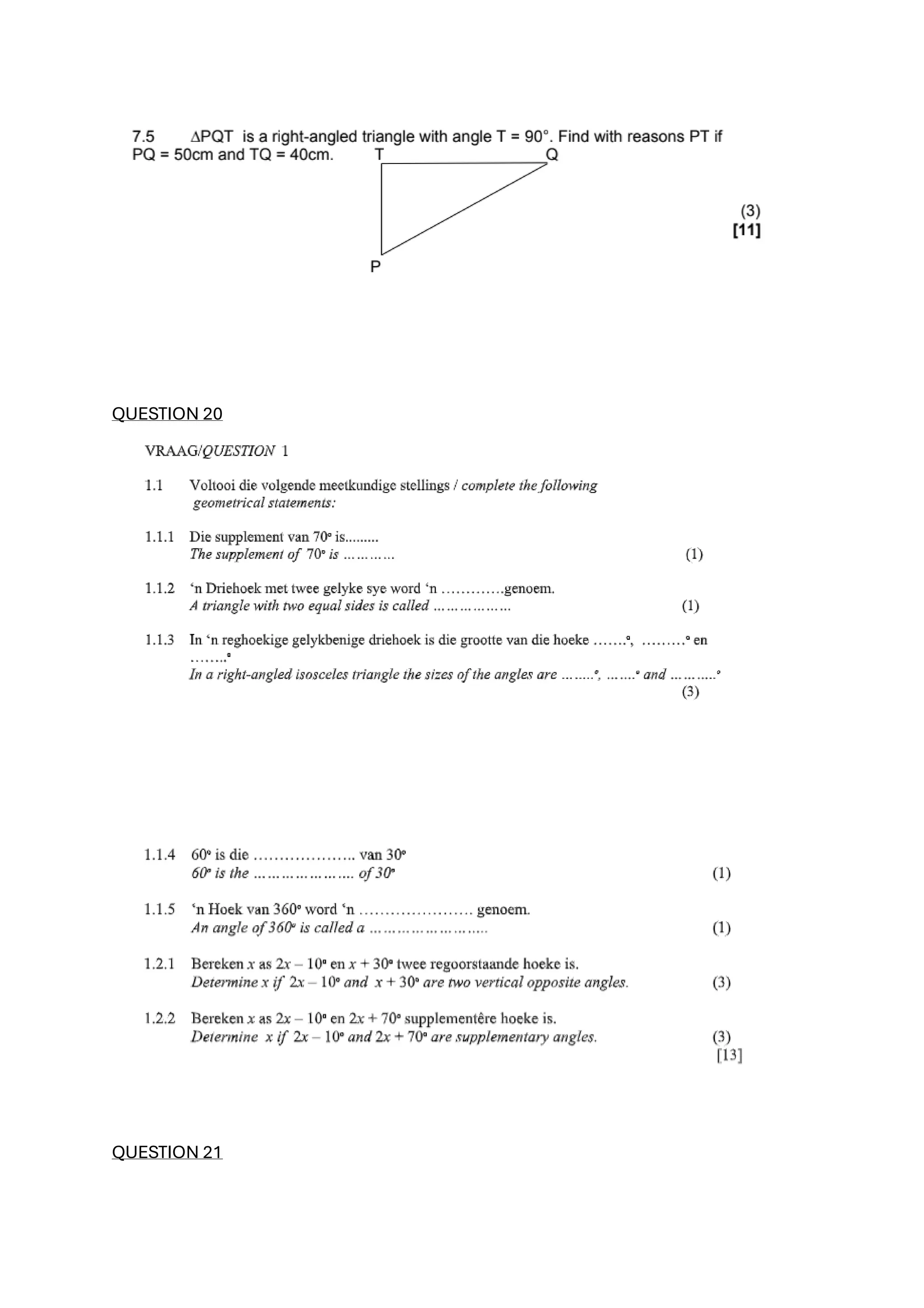 QUESTION 20
QUESTION 21
 