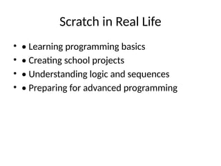 Scratch Real How to learn scratch programming in English language | PPTX