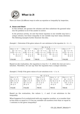 Grade 8 Lesson 1 for 3rd term lesson solving | PDF