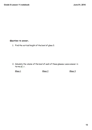 Grade 8 Lesson 11.notebook
13
June 01, 2016
