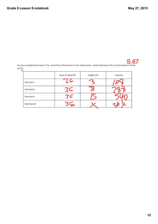 Grade 8 Lesson 9.notebook
12
May 27, 2015
S.67
 