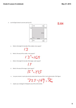 Grade 8 Lesson 9.notebook
5
May 27, 2015
S.64
 