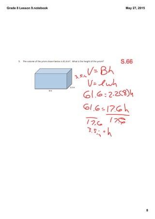 Grade 8 Lesson 9.notebook
8
May 27, 2015
S.66
 