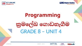 GRADE 8 Module 4 Programming this is a ppt on programming | PPTX