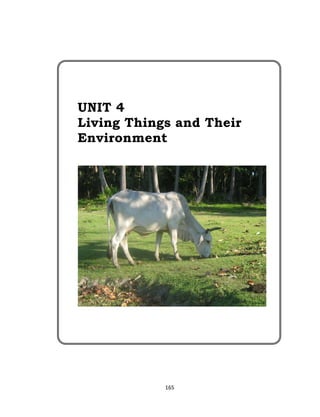 165
UNIT 4
Living Things and Their
Environment
 