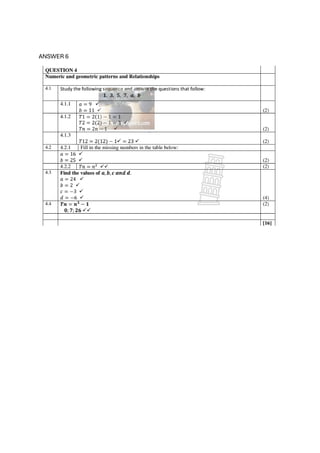 Comprehensive Grade 8 Mathematics Sequences Answers and Solutions | PDF