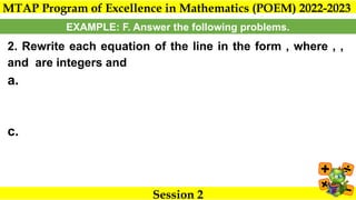 Integers Poem Program of Excellence in Mathematics (POEM) Grade 8 Session 2 | PPTX