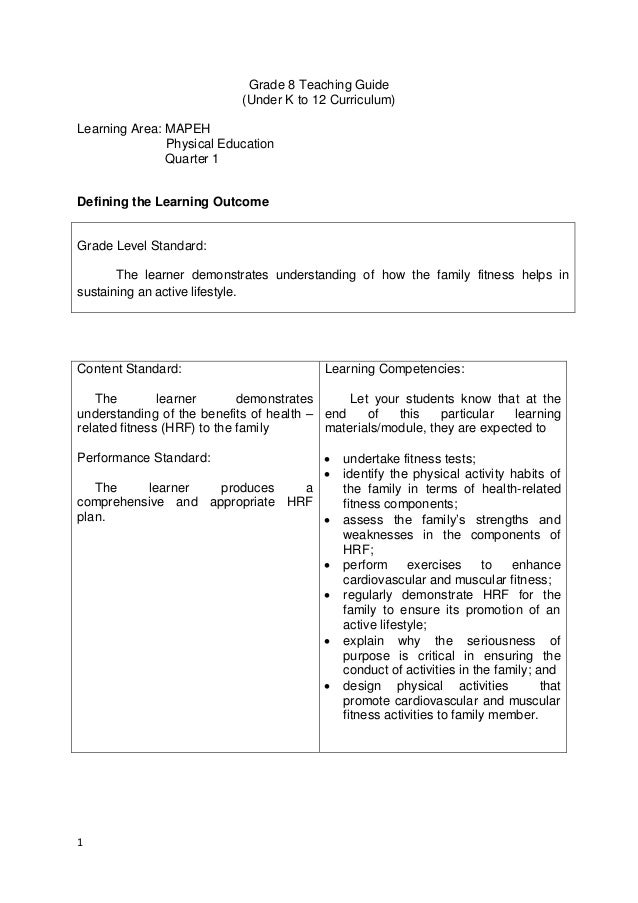 Mapeh grade 8 learning guide deped k-12 Mapeh grade 8 learning guide deped k-12