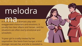 Melodramatic Poor Elements of drama / Speeches in drama / Dialogue | PPTX