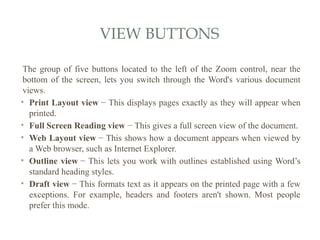 Comprehensive Guide to Microsoft Word Interface and Features | PDF