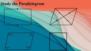 Study the Parallelogram
105°
105°
75°
75°
 