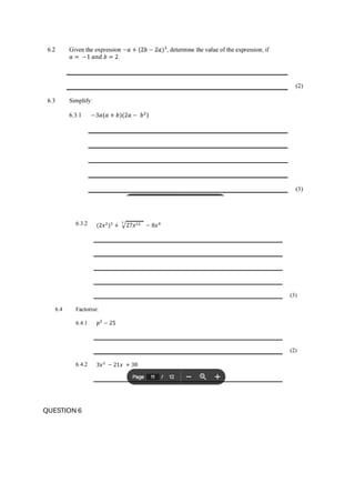 GRADE 9 ALGEBRAIC PRACTICE QUESTIONS.pdf