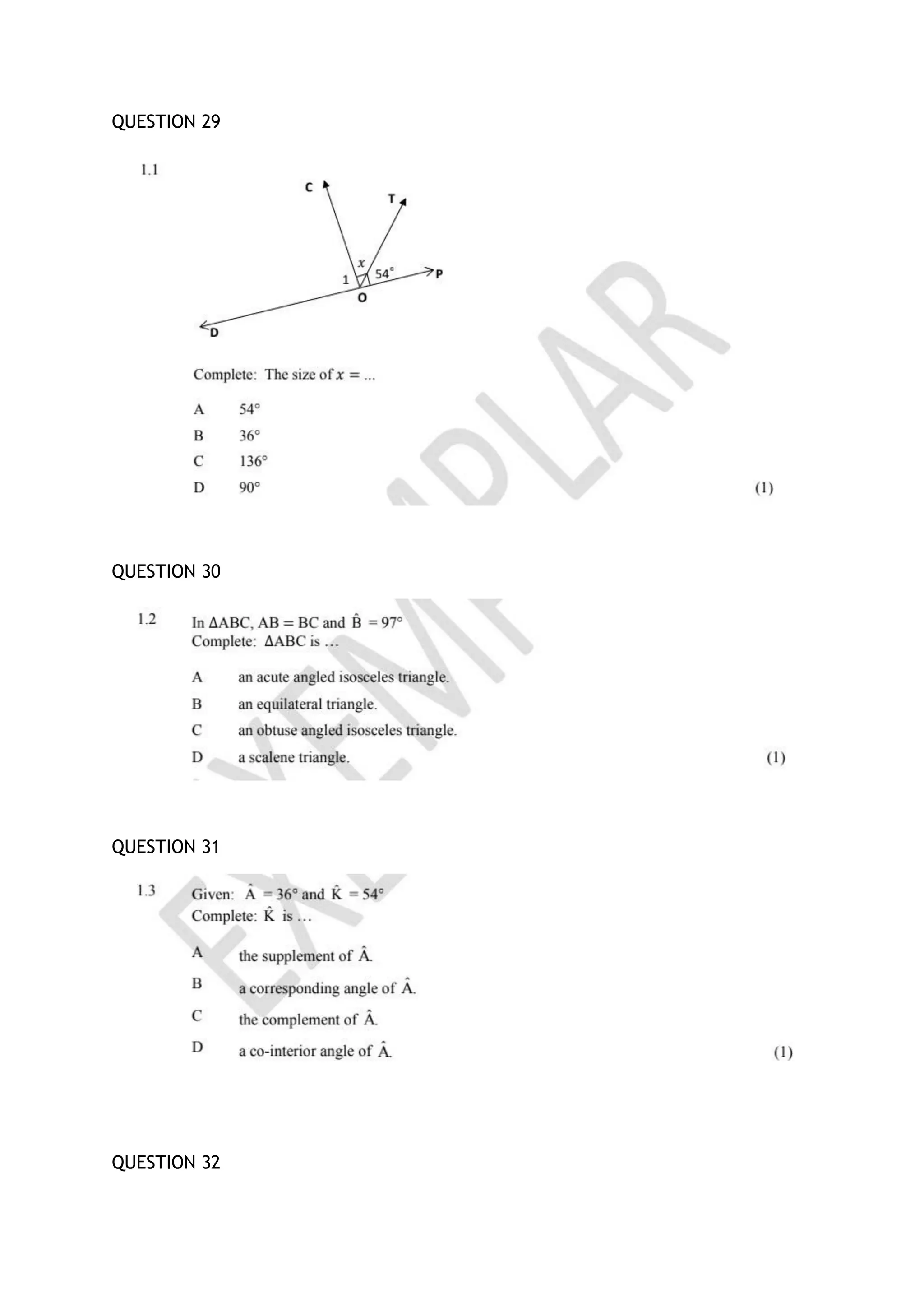 QUESTION 29
QUESTION 30
QUESTION 31
QUESTION 32