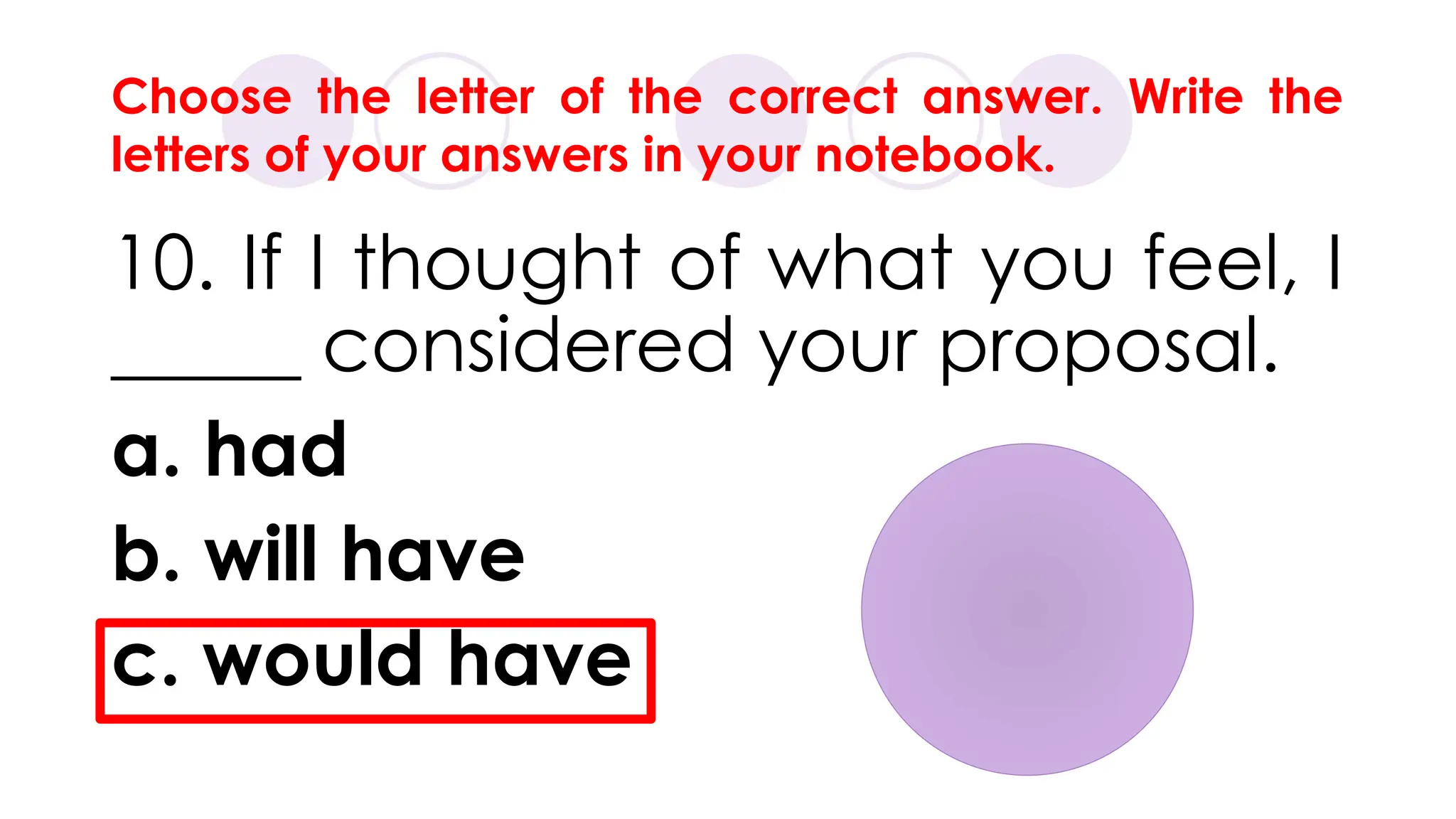 Grade 9 (Conditionals) powerpoint presentation | PPTX