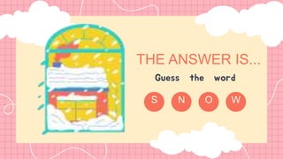 N O W
S
Guess the word
THE ANSWER IS...
 