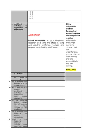 Computer Servising System Multimeter Comprehensive Lesson Plan on Using Analog Multimeter for Grade 9 TLE ...