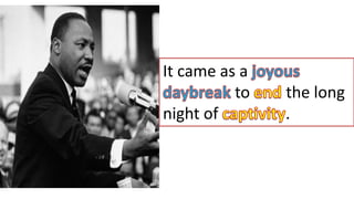 It came as a
to the long
night of .
 