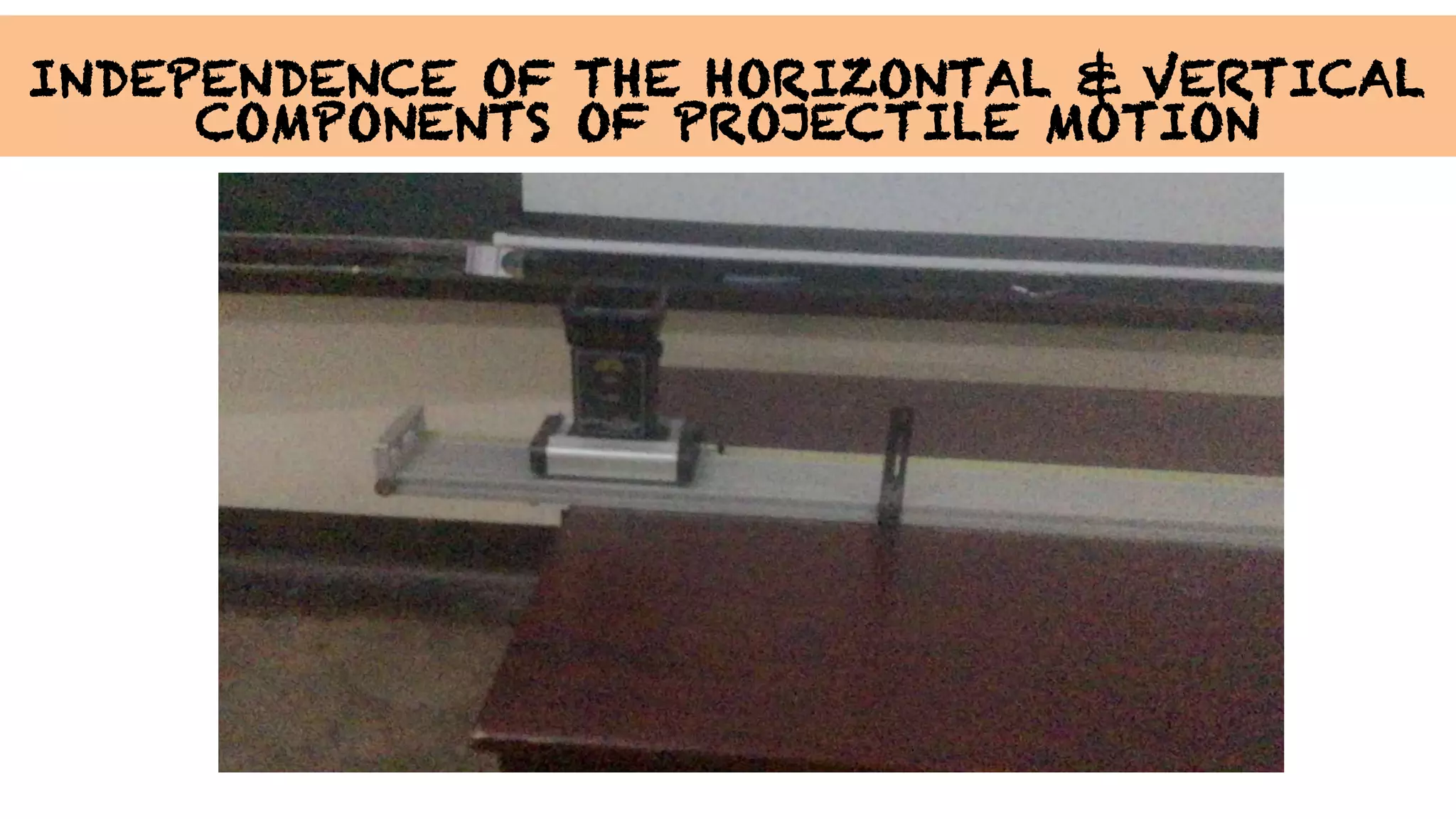 INDEPENDENCE OF THE HORIZONTAL & VERTICAL
COMPONENTS OF PROJECTILE MOTION
 