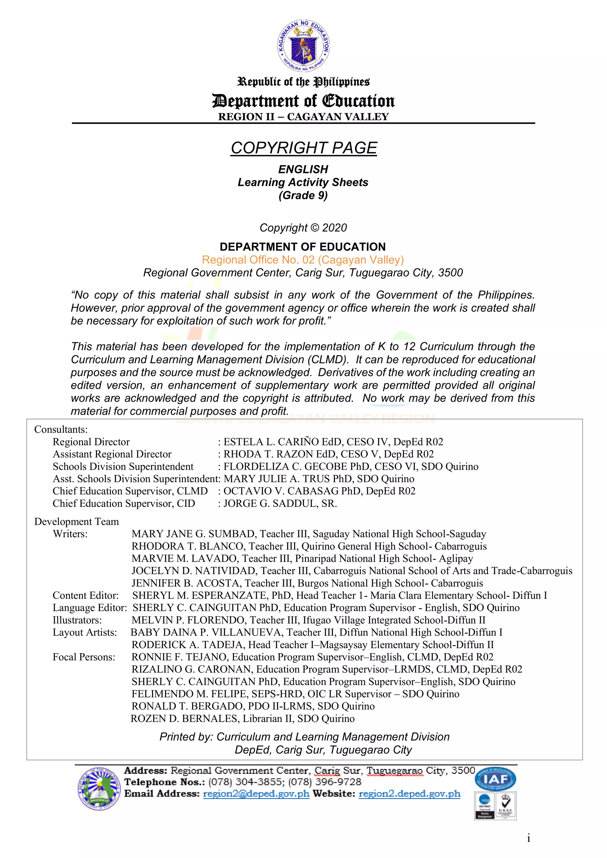 Grade 9 Quarter 2 Las Module 1 Pdf