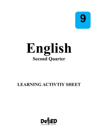 ii
9
English
Second Quarter
LEARNING ACTIVTIY SHEET
 