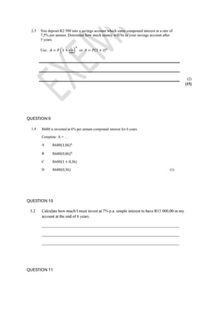 GRADE 9 SIMPLE AND COMPOUND INTEREST QUESTIONS.pdf
