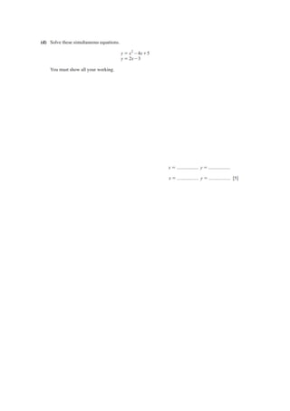 Simultaneous Equations Sample Questions Comprehensive Grade 9 Simultaneous Equations Practice Questions | PDF
