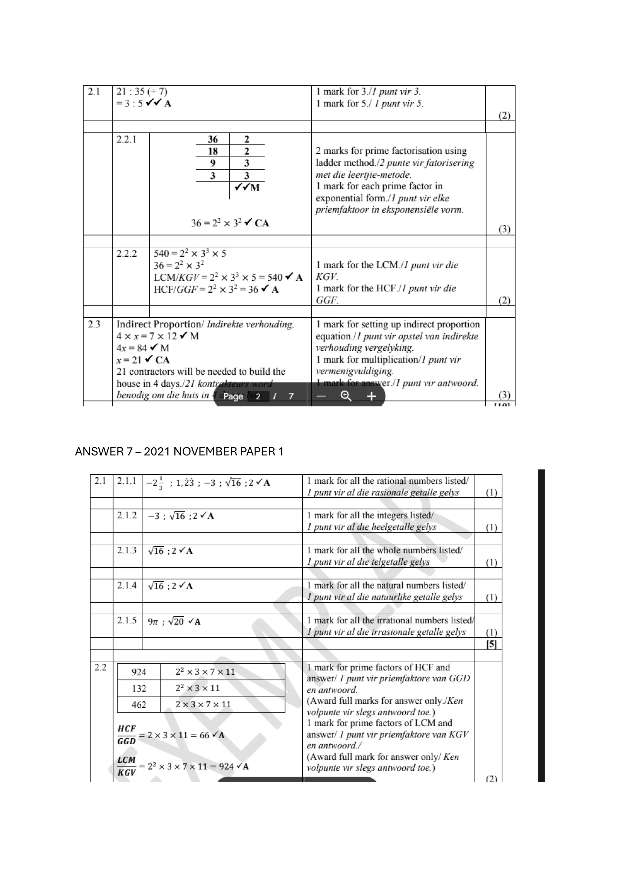 ANSWER 7 – 2021 NOVEMBER PAPER 1