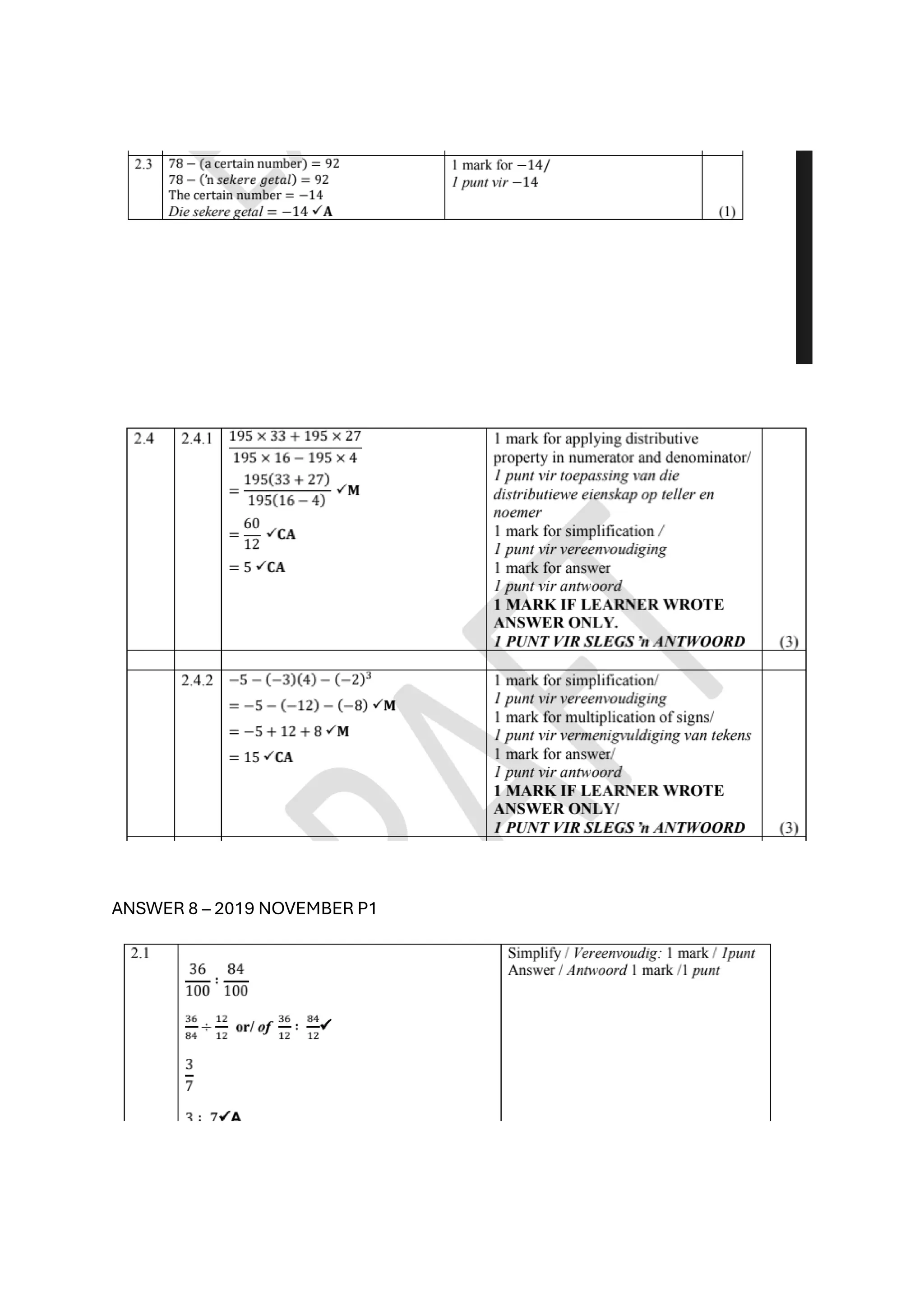ANSWER 8 – 2019 NOVEMBER P1