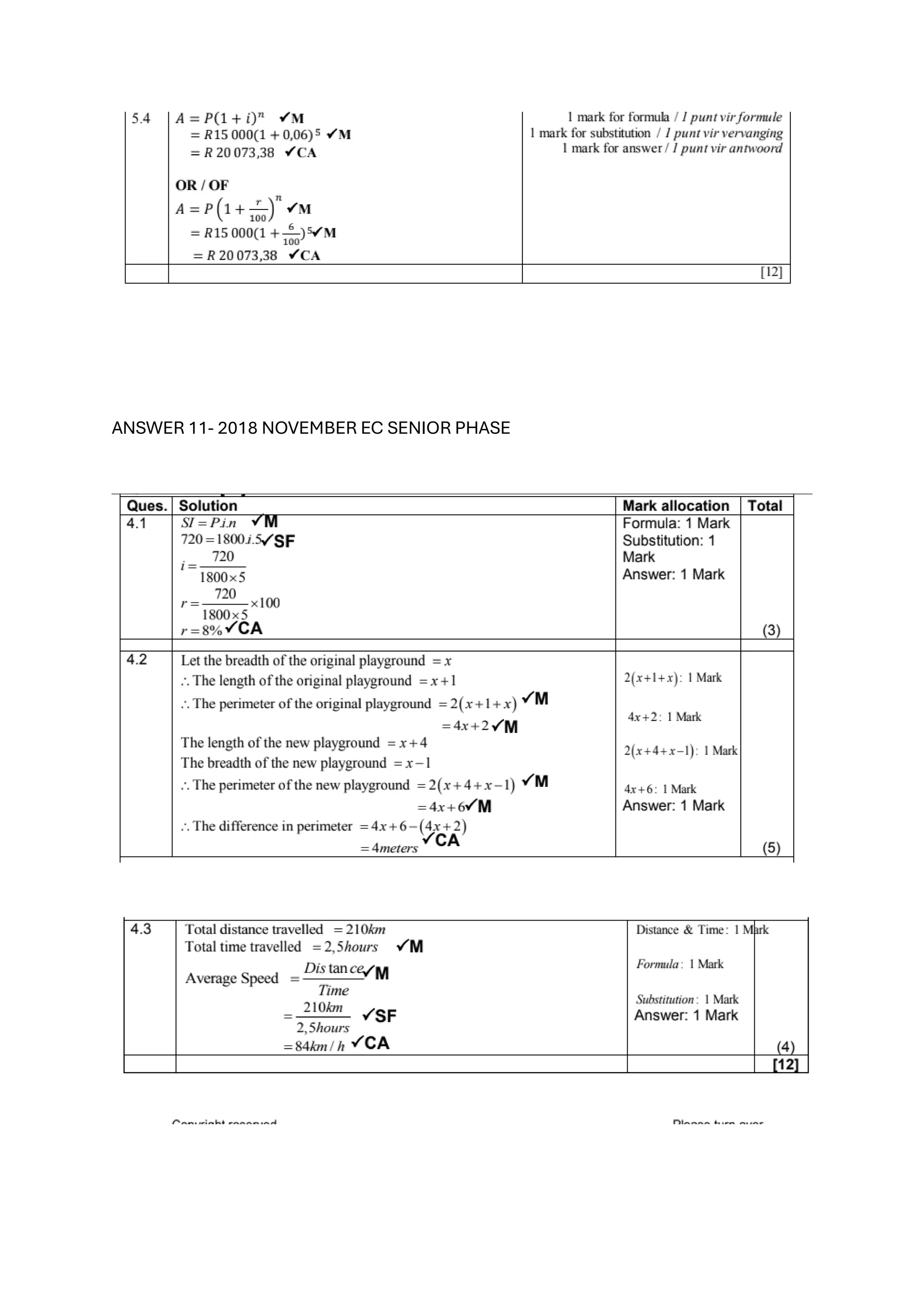 ANSWER 11- 2018 NOVEMBER EC SENIOR PHASE