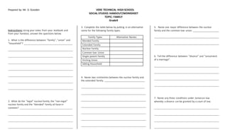 grade 9 worksheet