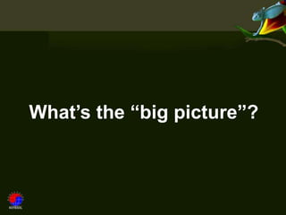 What’s the “big picture”?
 