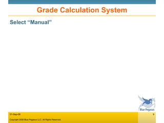 Grade Calculation System Select “Manual” 