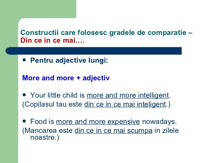 Gradele de comparatie in limba engleza